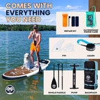 TRUISLAND Inflatable Paddle Board, Stand Up Paddle Board with Backpack, Non-Slip Thickened Deckpad, Waterproof Phone Case, Leash, Paddle, Hand Pump