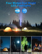 Solar Charger Power Bank, 40000mAh Portable Charger PD 20W Fast Charging Solar Power Bank Built in 4 Cables and USB-C in/Output, Camping Essentials External Battery Pack with Flashlights