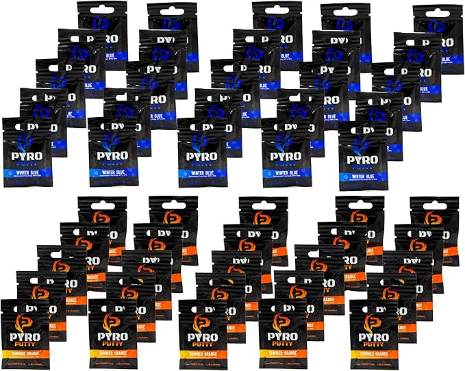 Phone Skope Pyro Putty: Single Use Waterproof Survival Fire Starter, 20 or 50 ct Foil Packs, Easy Tear, Easy Ignite, Fire Starters for Campfires