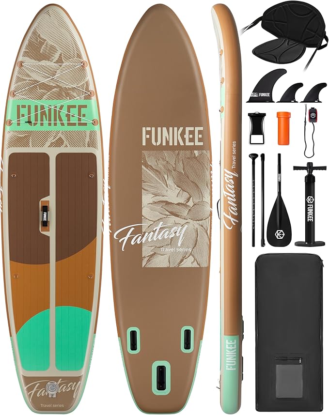 11’×34"×6" Extra Wide Inflatable Stand Up Paddle Board, Sup Board with Removable Fins, Backpack, Floating Paddle, Safety Leash, Floating Phone Case for Adults & Youth of All Skill Levels