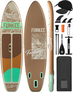 11’×34"×6" Extra Wide Inflatable Stand Up Paddle Board, Sup Board with Removable Fins, Backpack, Floating Paddle, Safety Leash, Floating Phone Case for Adults & Youth of All Skill Levels