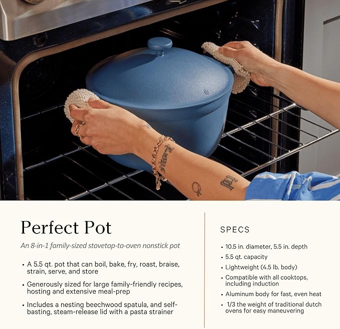 Our Place Cookware Duo - 7-Piece Set Including the Always Pan, Perfect Pot and Spatulas | Multifunctional, Toxin-Free Nonstick | Heat Safe up to 450°F | Oven, Stove, Induction Compatible | Spice