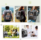 Extra Large Cat Backpack Carrier Expandable Pet Carrier Backpack for Small/Medium Dogs and Medium/Large Cats, Grey