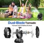 Portable Fan Rechargeable, 20000mAh Battery Powered Fan, LED Light, Remote Controller, Dual-Motors, 90°/270° Swing, 1-3H Timer, Battery Operated fan For Travel Tent Camping Bedroom Office Beach