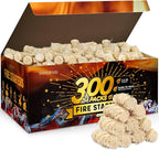 Shwuevei 300 pcs Fire Starter - Natural Fire Starters for Fireplace, Pellet Stove & Wood, Fire Pit, Smoker, BBQ, Chimney, Pizza Oven - Fire Starters for Grill, Charcoal Starter