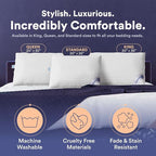 Continental Bedding Luxury Down Pillow Standard Size Pack of 1 - Cool Breathable Bed Pillows for Sleeping, Back, Side, Stomach Sleepers – 700 FP, Firm