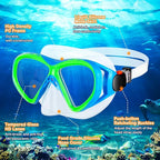 Kids Snorkel Set Dry Top Snorkeling Gear for Kids Boys Girls Youth Junior Age 5-15, Anti-Fog Anti-Leak Snorkel Mask Scuba Diving Mask Swimming Goggles with Nose Cover