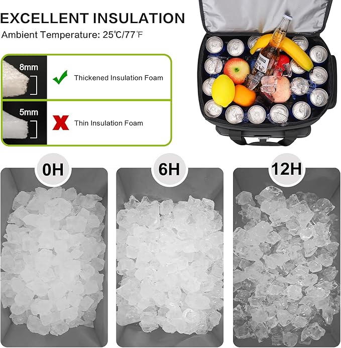 36L Large Soft Cooler Insulated Cooler Bag Soft Sided Collapsible Coolers for Travel, Camping, Beach. Leakproof, Waterproof, Expandable, 36L