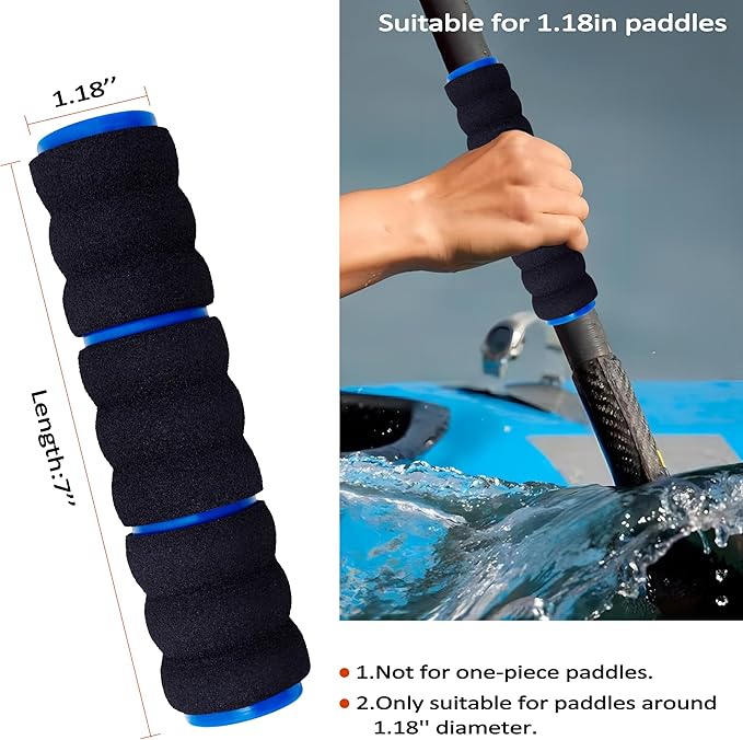 Kayak-Paddle-Grips-2-Pack - No-Slip Oar-Grip for Take-Apart Paddles,Blister Prevention Kayaking Accessories(Diameter 30mm/1.18 inches)