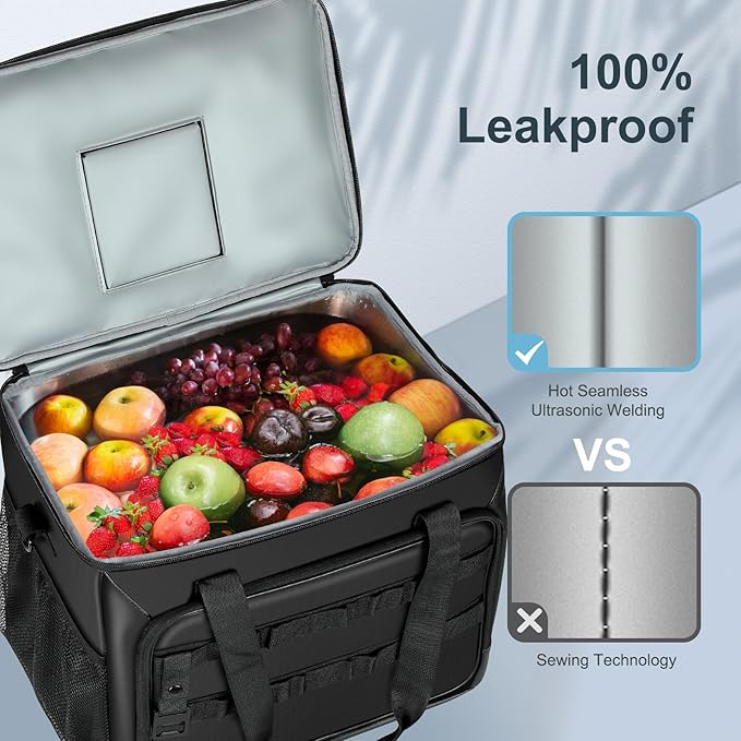 Soft Cooler Bag, 30 Cans Collapsible Cooler with Adjustable Shoulder Straps, White Ice Chest for Camping, Beach, Hiking, Picnic