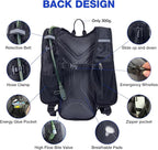 Hydration Backpack, Water Buffalo Hydration Backpack with 2L Water Bladder, Water Pack Backpack for Outdoor Sports of Running Hiking Camping Cycling Skiing for Women Men, Black