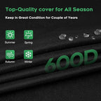 Heavy-Duty 600D BBQ Grill Cover Compatible with Weber Searwood 600 Pellet Grill, 3400145 Weber Searwood 600 Cover, Black