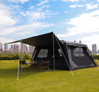 KTT Extra Large Tent 12 Person,Awning Family Cabin Tents,2 Rooms,3 Doors and 3 Windows with Mesh,Straight Wall,Waterproof,Double Layer,Big Tent for Outdoor,Picnic,Camping,Family Gathering