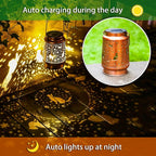 2 Pack Cat Outdoor Solar Hanging Lanterns Waterproof LED Solar Lights Metal Decorative Lanterns for Garden, Patio, Courtyard, Backyard, Yard Decor Unique Cat Gifts for Women Gardening