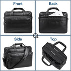 seyfocnia Leather Laptop Bag, Men's 15.6 Inche 17.3 Inche Messenger Briefcase Business Satchel Computer Handbag Shoulder Bag
