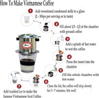 AMT 6.5 oz Coffee Maker, Phin Filter with Cork, Screw Down Coffee Dripper for Vietnamese Style Coffee at Home or Office