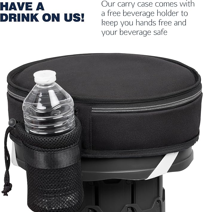 3-in-1 Cushion Carry Case for Round Telescopic Stools, Collapsible Stool Chair Pads with Thickened Foam Cushion, Fits All Round Retractable Folding Stools (Case Only), 1-Pack, Black