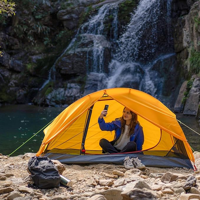 KAZOO Waterproof Backpacking Tent Ultralight 1/2 Person Lightweight Camping Tents 1/2 People Hiking Tents Aluminum Frame Double Layer