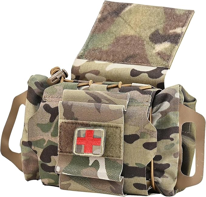 SABADO Rapid/Quick Deploy First Aid Kit Pack Tactical IFAK Pouch Two-Piece System Med Roll Carrier Hypalon Handle Outdoor Sport Hunting Bag