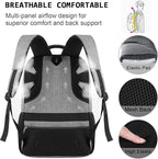 17 Inch Laptop Backpack, Business Anti Theft Slim Durable Laptops Backpack with USB Charging Port, Water Resistant College Computer Bag Gifts for Men & Women Fits 15.6 Inch Notebook-Grey