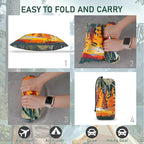 Camping Pillow Shredded Memory Foam Travel Pillows for Sleeping Compressible Lightweight Camp Pillow Washable Backpacking Pillow for Camping & Hiking Firm Supportive Small Pillow for Travel