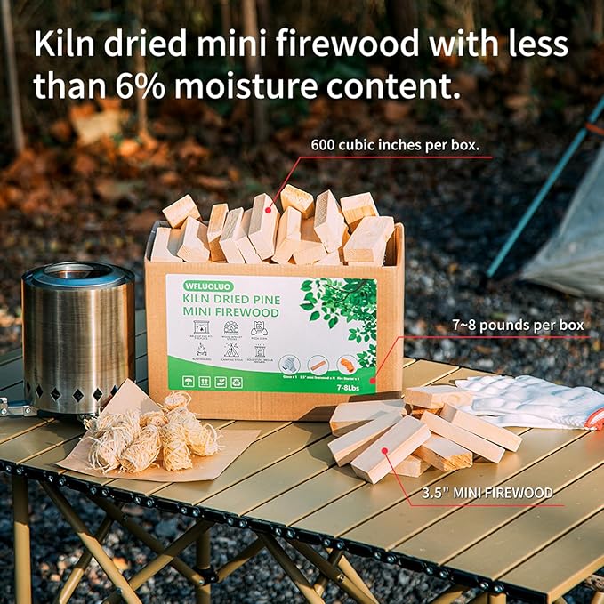 Mini Firewood 3.5'' Lengths Pine Kiln Dried Firewood Great Solo Stove Accessories Tool Prefect for Solo Stove Mesa, Tabletop Fire Pit, Solo Stove Mesa Sticks Wood