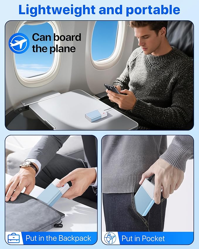 Portable Charger 20000mAh, 22.5W PD 3.0+QC 4.0 Super Fast Charging Power Bank, Cooler Aerospace Metal Case for iPhone 17 16 15 14, 13 Android, iPad, Samsung Google Tablet & More, Travel Essential