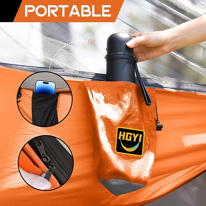 Camping Hammock Mosquito Net,Double & Single Portable Hammocks Hammocks with 2 Tree Straps,Hammock Tent for Travel Camping,Camping Accessories for Indoor Outdoor Hiking Backpacking Backyard Beach