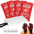 Emergency Fire Blanket for Home and Kitchen, 4-Pack 40"x40", Fiberglass Fire Blankets Emergency for Home BBQ Grill Camping Car Office Warehouse Picnic Fireplace Fireproof Survival Safety