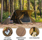 POMOLY Hot Tent Bushcraft Tent, STOVEHUT 20 2.0 Ultralight Shelter with 4 Poles for 1-2 Person Camping, Backpacking (Brown)