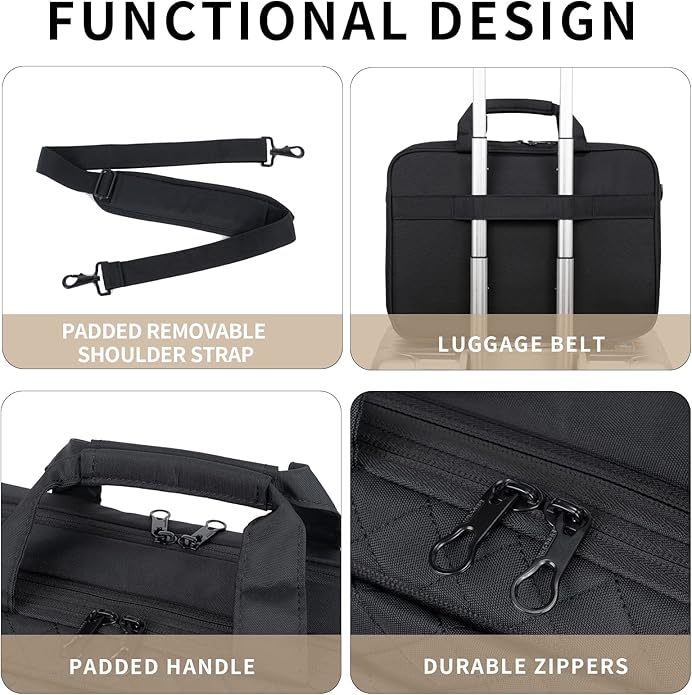 KROSER Laptop Bag 15.6 Inch Briefcase Shoulder Bag Water Repellent Laptop Bag Bussiness Carrying Handbag