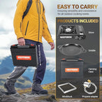 Propane or Butane Stove with Windblocker, Dual Fuel 10,000 BTU Propane Stove for Camping, Automatic Ignition,Gas Portable Stove with Adapter Hose Carrying Case & Griddle for Hiking (Fuel Not Included)