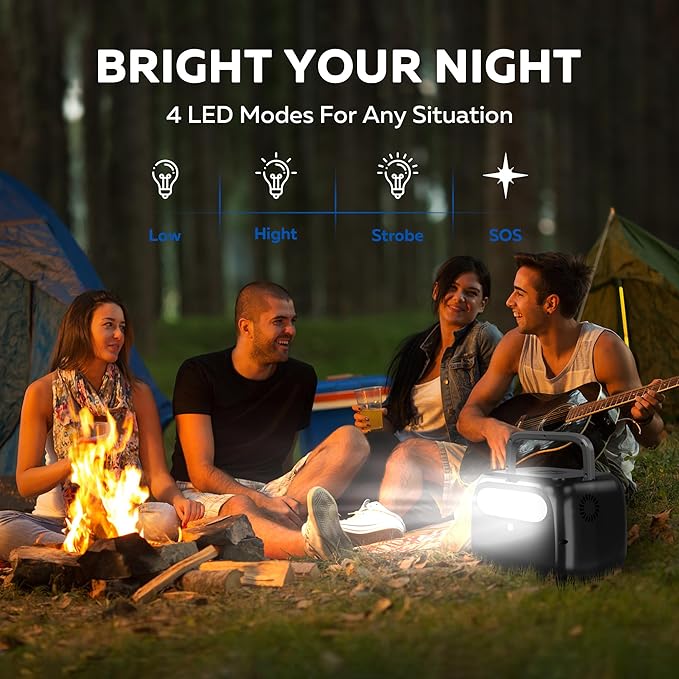 Portable Power Station with Solar Panel 100W - 345Wh LiFePO4 Battery Solar Generator 500W with for Camping RVs Travel Home Use Emergencies