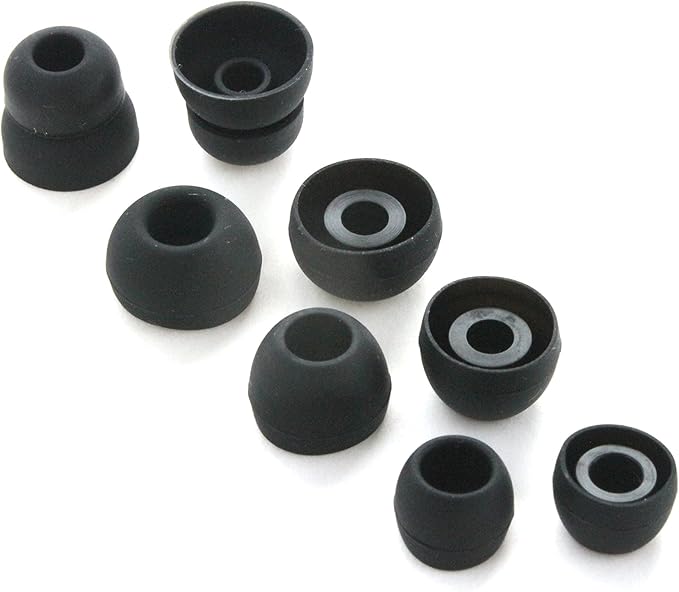 8 Pairs Replacement Eartips Earbuds Eargels Earpads for Powerbeats 2 Wireless Beats by dr dre (Black and Grey)