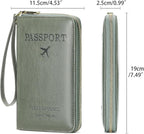 Leather RFID Blocking Passport Holder Travel Wallet, Passport Cover/Travel Wallet for Women/Men with
