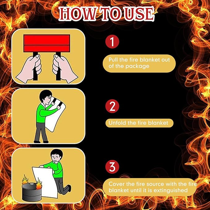 Jerify 24 Pack Fire Blanket for Home Emergency - 47 x 47 Inch Kitchen Fire Suppression, Fiberglass Flame Retardant Protection and Heat Insulation (Red)