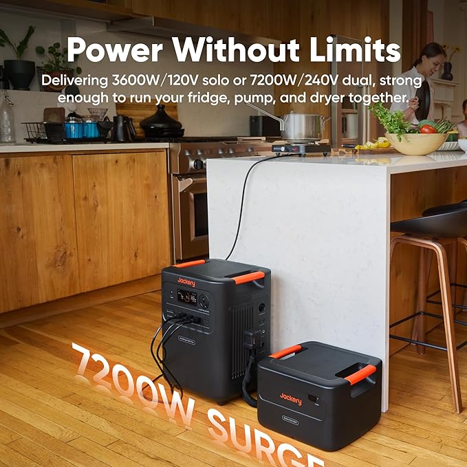 Jackery Battery Pack 3600 Extra Battery, 3584kWh LiFePO4 with 10-Year Lifespan, for HomePower 3600 Plus Portable Power Station Series, for Home Use, Emergency, Power Outages