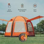 Large Auto Inflatable Tent House with Pump, 2-6 Person Easy Setup Waterproof Oxford, Extra Large Canopy Inflatable Tent House, UV UPF50+