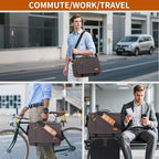 ESTARER Computer Messenger Bag 15-15.6 inch, Laptop Work Bag Briefcase for Bussiness/College/Travel, Water-resistant Canvas Shoulder Satchel, Grey