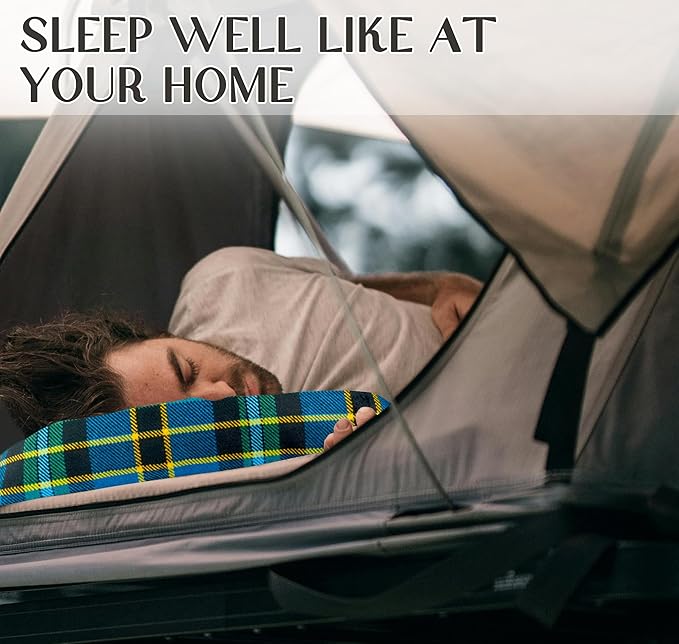 Camping Pillow Shredded Memory Foam Travel Pillows for Sleeping Compressible Lightweight Camp Pillow Washable Backpacking Pillow for Camping & Hiking Firm Supportive Small Pillow for Travel