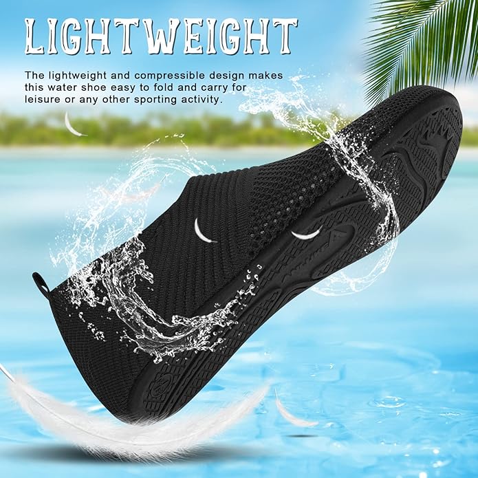 ANLUKE Womens Mens Water Shoes Barefoot Quick-Dry Aqua Socks for Beach Swim Surf Water Sport