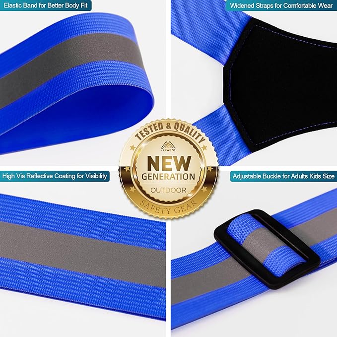 LED Reflective Vest Safety Gear, Light Up Vest for Night Walking Cycling, High Visibility Running Vest with Reflective Strips