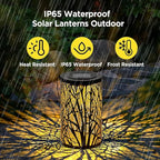 Large Solar Lanterns Outdoor Waterproof, 2 Pack Hanging Solar Lanterns, LED Tree Outdoor Lantern for Metal, Waterproof Lantern for Patio Porch Pathway Garden Decor