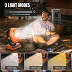 Raddy CF5 Oscillating Camping Fan with Remote, 40,000mAh Rechargeable Battery, Quiet Portable Fan with LED Light, USB-C, 5 Speeds, Hanging Hook for Tent, RV, Outdoor & Emergency Use