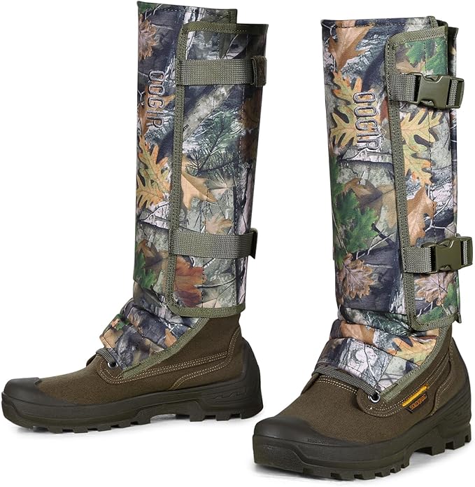 QOGIR Snake Gaiters for Hunting: Durable Snake Guards, Snake Gaiter Leggings for Men & Women, Snake Bite Protection for Lower Legs, Snake Proof Gaiters with Adjustable Size