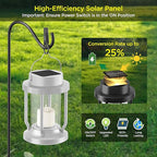 Solar Lantern Outdoor & Indoor Use – Hanging Solar Lights with Realistic Flickering Flameless Candle, Weatherproof for Gardens, Patios, Trees, and Lawns (White, 8 Pack)