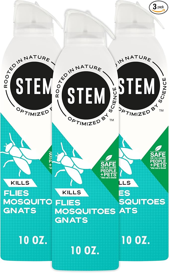 Stem Kills Flies, Mosquitoes And Gnats: Plant-Based Active Ingredient Bug Spray, Botanical Insecticide For Indoor And Outdoor Use; 10 fl oz (Pack Of 3)