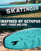 11'x34'' Extra Wide Inflatable Paddle Board, Up to 420lbs Stand-up Paddle Boards for Adults, Stable SUP for 2 People/Family, 3-PCS Paddle, Shoulder Strap, US Fin