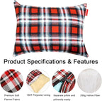 Outdoor Camping Pillow Lightweight, Compressible, Flannel Travel Pillow Cases, Washable Removable Pillow Cover Camping and Backpacking Red