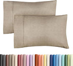 King Pillow Cases Set of 2 - Ultra Soft Hotel Quality Pillowcase Covers - Comfy Bedding for Women, Men, Kids and Teens - Machine Washable Pillow Protectors - 2 Pieces Set - King Size Heathered Beige
